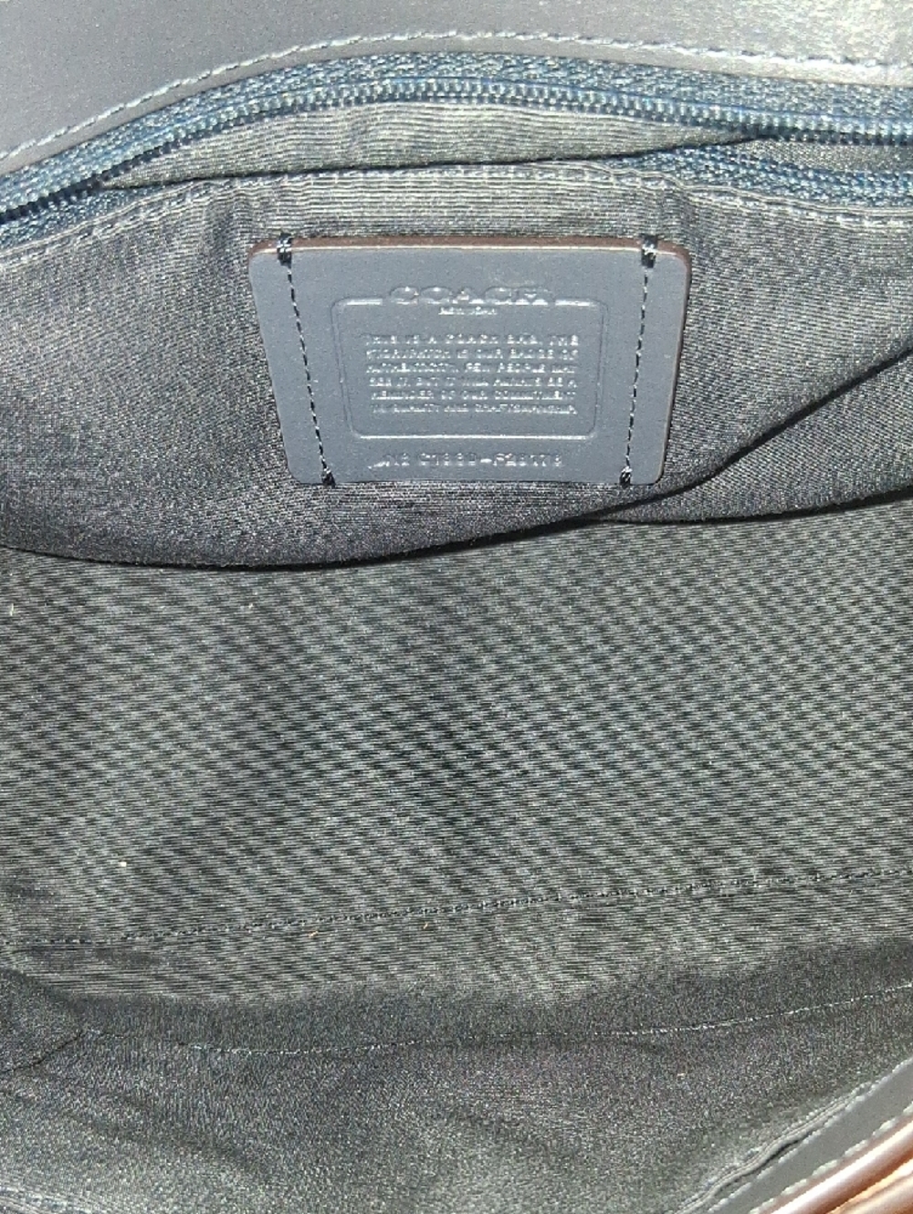 Coach Faye Leather & Suede Crossbody — NAVY BLUE & TAN - Picture 7 of 16